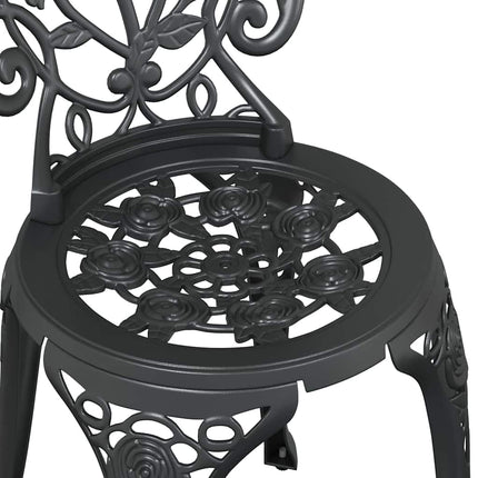 Trädgårds Bistro Set 3 pcs Svart Aluminium