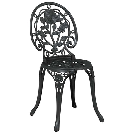 Trädgårds Bistro Set 3 pcs Svart Aluminium