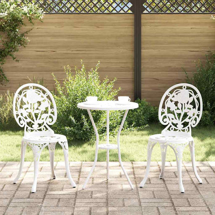 Trädgårds Bistro Set 3 pcs Vit Aluminium