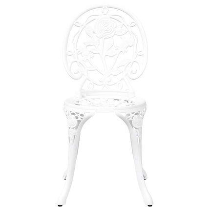 Trädgårds Bistro Set 3 pcs Vit Aluminium