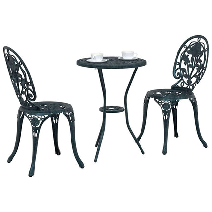 Trädgårds Bistro Set 3 pcs Grön Aluminium
