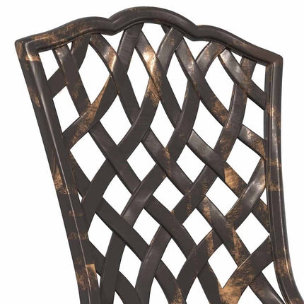 Trädgårds Bistro Set 3 pcs Brons Aluminium