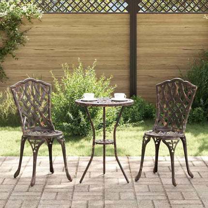 Trädgårds Bistro Set 3 st Brons Aluminium