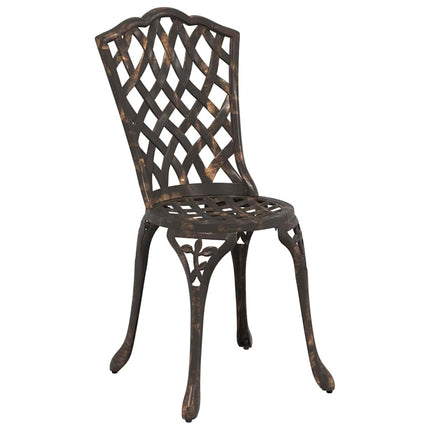 Trädgårds Bistro Set 3 st Brons Aluminium