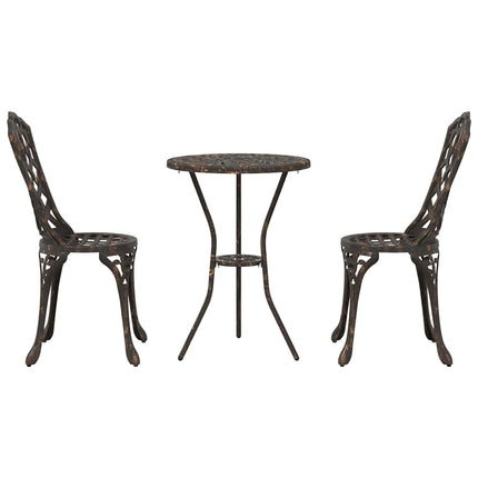 Trädgårds Bistro Set 3 pcs Brons Aluminium