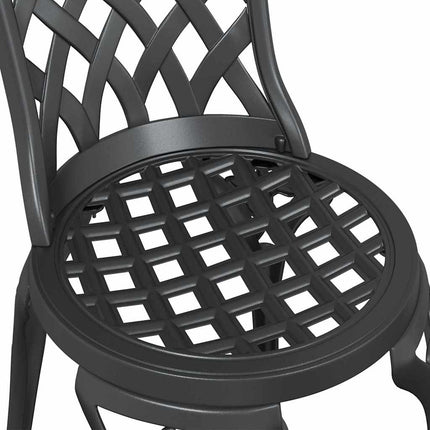 Trädgårds Bistro Set 3 st Svart Aluminium
