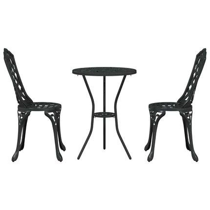 Trädgårds Bistro Set 3 pcs Svart Aluminium