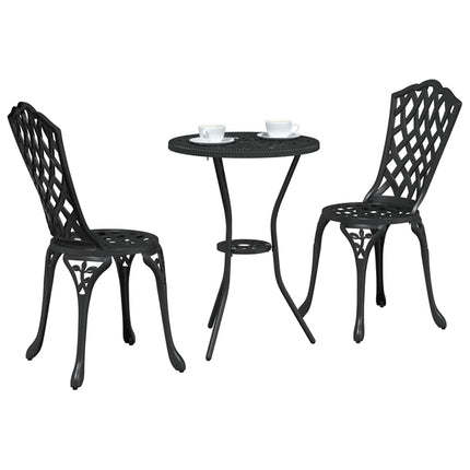 Trädgårds Bistro Set 3 st Svart Aluminium