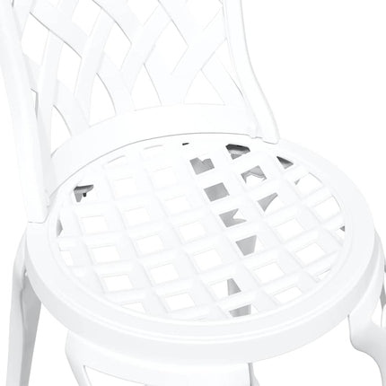 Trädgårds Bistro Set 3 pcs Vit Aluminium