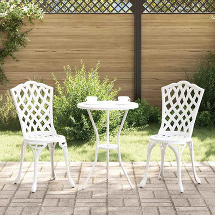 Trädgårds Bistro Set 3 pcs Vit Aluminium
