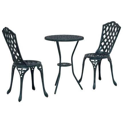 Trädgårds Bistro Set 3 pcs Grön Aluminium