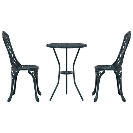 Trädgårds Bistro Set 3 pcs Grön Aluminium