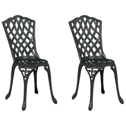 Trädgård Stol 2 pcs Svart 39 x 40 x 87cm Aluminium