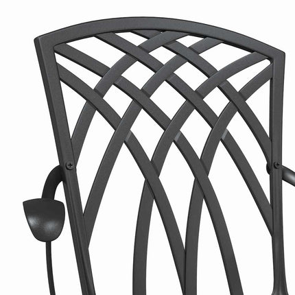 Trädgård Stol 2 st Svart Aluminium