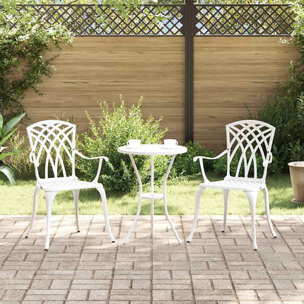 Trädgård Stol 2 pcs Vit 53 x 51 x 88,5cm Aluminium