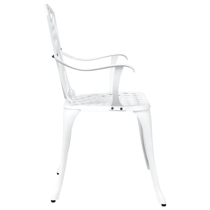 Trädgård Stol 2 pcs Vit 53 x 51 x 88,5cm Aluminium