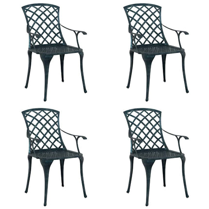 Trädgård Stol 4 pcs Grön 61 x 60,5 x 93cm Aluminium
