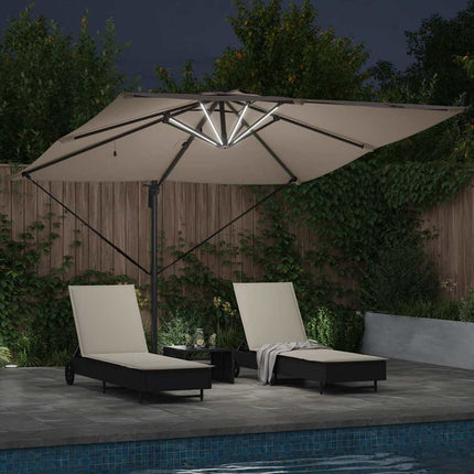 Parasoll Taupe 286 x 284 x 270 cm Aluminium och Polyester