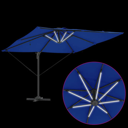 Parasoll Azurblå 286 x 284 x 270 cm Aluminium och Polyester