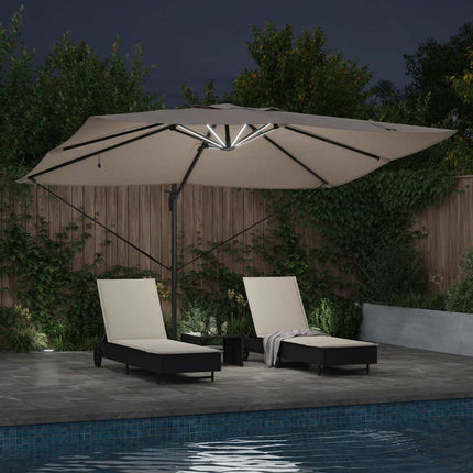 Parasoll Taupe 352 x 251 x 265 cm Polyester och aluminium