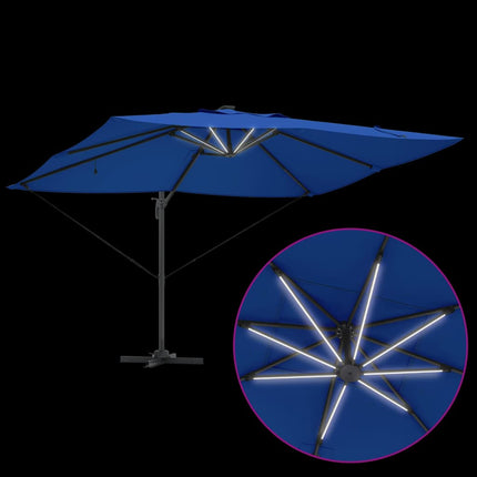 Parasoll Azurblå 352 x 251 x 265 cm Polyester och aluminium