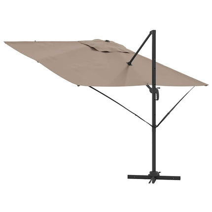 Roma Parasol Taupe 286 x 284 x 265 cm Aluminium och Polyester
