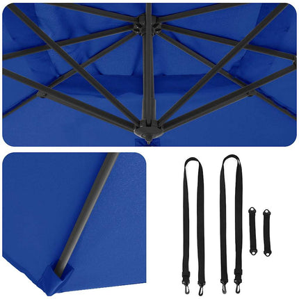 Roma Parasol Blå 286 x 284 x 265 cm Aluminium och Polyester