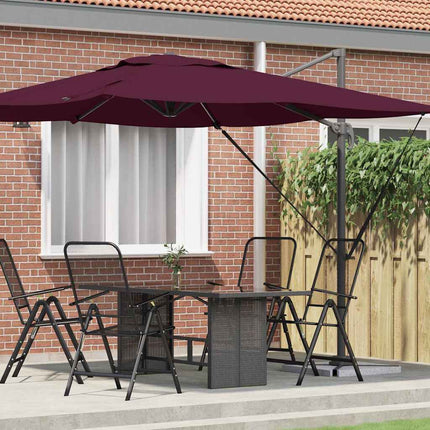 Roma Parasol Röd 286 x 284 x 265 cm Aluminium och Polyester