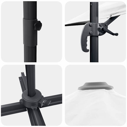 Parasoll Sand 351 x 250 x 260 cm Polyester och aluminium