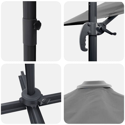 Parasoll Antracit 351 x 250 x 260 cm Polyester och aluminium