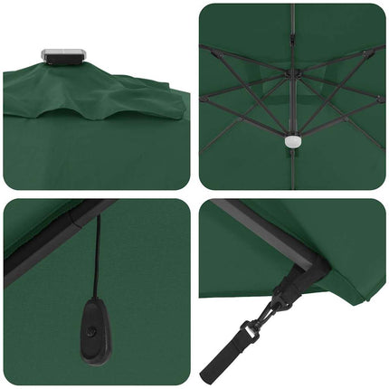 Roma Parasol Grön 286 x 284 x 270 cm Aluminium och Polyester