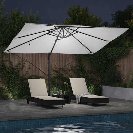 Parasoll Sand 351 x 250 x 253 cm Polyester och aluminium