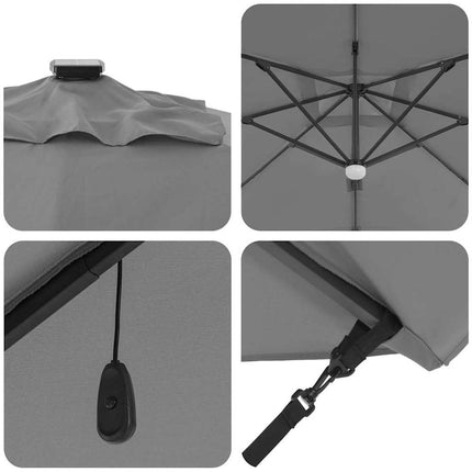 Parasoll Antracit 351 x 250 x 253 cm Polyester och aluminium