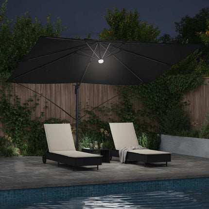 Parasoll Svart 351 x 250 x 253 cm Polyester och aluminium