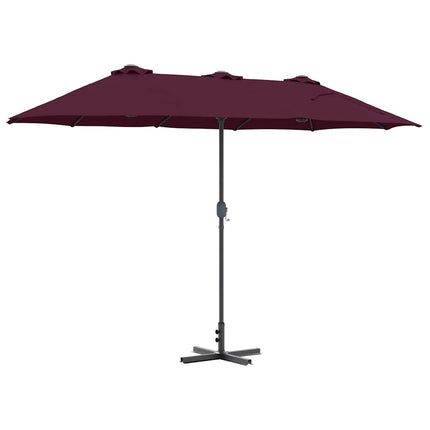 Trädgårdsparasol Bordeaux Röd 370 x 197 x 239 cm