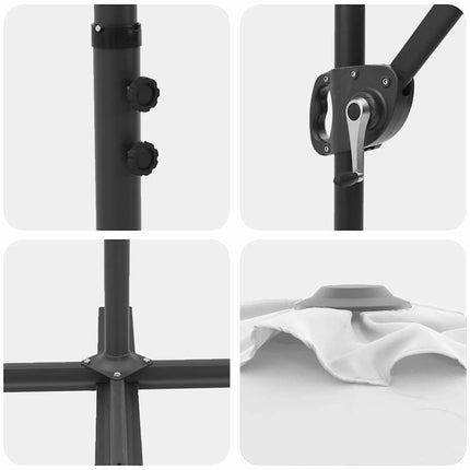Parasoll Sand 372 x 198 x 243 cm Polyester och aluminium