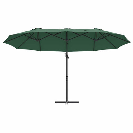 Parasoll Grön 372 x 198 x 243 cm Polyester och aluminium