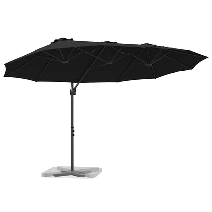 Parasoll Svart 372 x 198 x 243 cm Polyester och aluminium