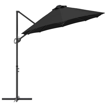Parasoll Svart 372 x 198 x 243 cm Polyester och aluminium