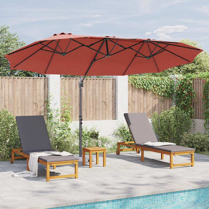 Parasoll Terracotta 372 x 198 x 243 cm Polyester och aluminium