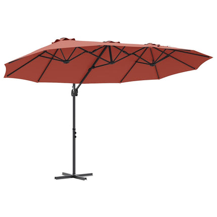 Parasoll Terracotta 372 x 198 x 243 cm Polyester och aluminium