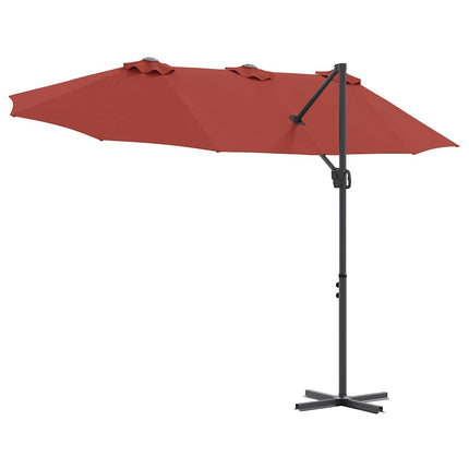 Parasoll Terracotta 372 x 198 x 243 cm Polyester och aluminium