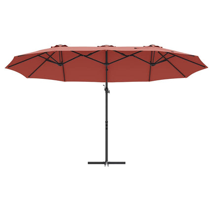 Parasoll Terracotta 372 x 198 x 243 cm Polyester och aluminium