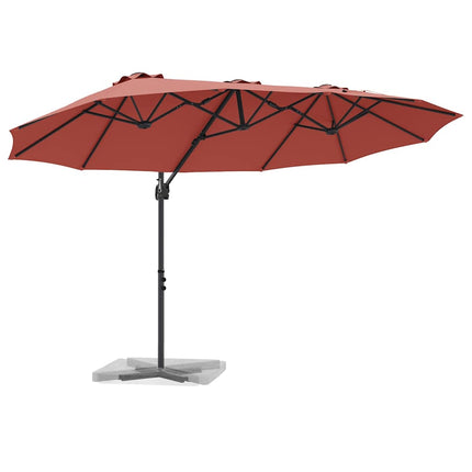 Parasoll Terracotta 372 x 198 x 243 cm Polyester och aluminium