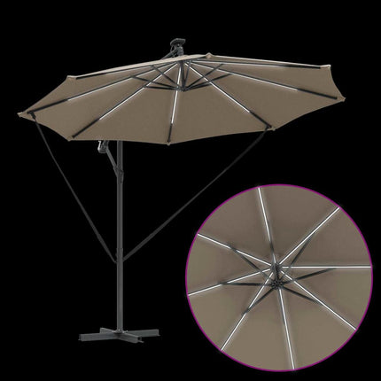 Parasoll Taupe 294 x 294 x 248 cm Polyester och aluminium