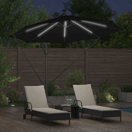 Parasoll 294 x 294 x 248 cm Polyester och aluminium Svart