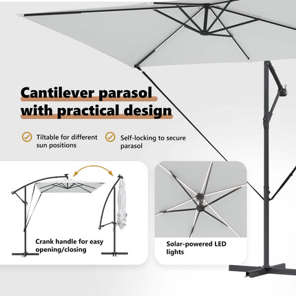 Parasoll Sand 294 x 200 x 270 cm Polyester och aluminium