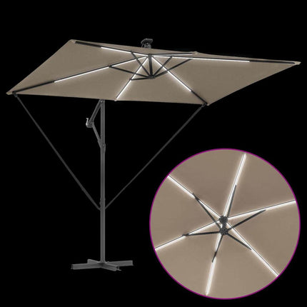Parasoll Taupe 294 x 200 x 270 cm Polyester och aluminium