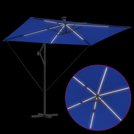 Parasoll Azurblå 294 x 200 x 270 cm Polyester och aluminium