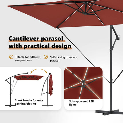 Parasoll Terracotta 294 x 200 x 270 cm Polyester och aluminium
